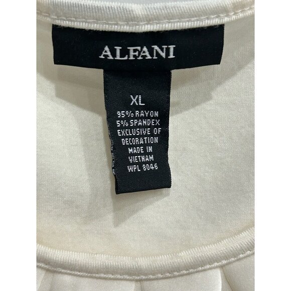 Alfani Womens Sleeveless Cream Top With Layered Petal Design Rayon & Spandex XL - Picture 5 of 8